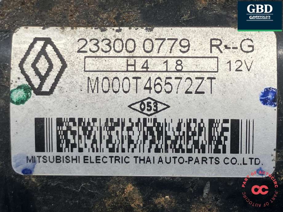 Starter til Renault Captur 2013-2020 (Type I)  (MITSUBISHI|233000557R|233000779R|M000T46572ZT)