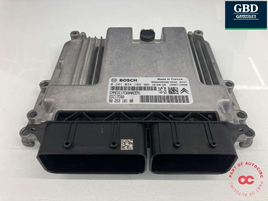 Styreenhet motor til Citroën Berlingo 2015-2019 (Type II, Fase 2) (BOSCH||98 253 181 80|0 281 034 189)