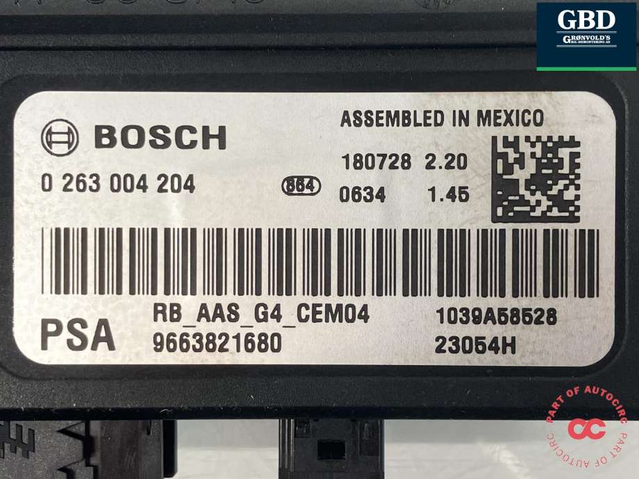 Styreenhet parkering til Citroën Berlingo 2015-2019 (Type II, Fase 2) (BOSCH||9663821680|0 263 004 204)