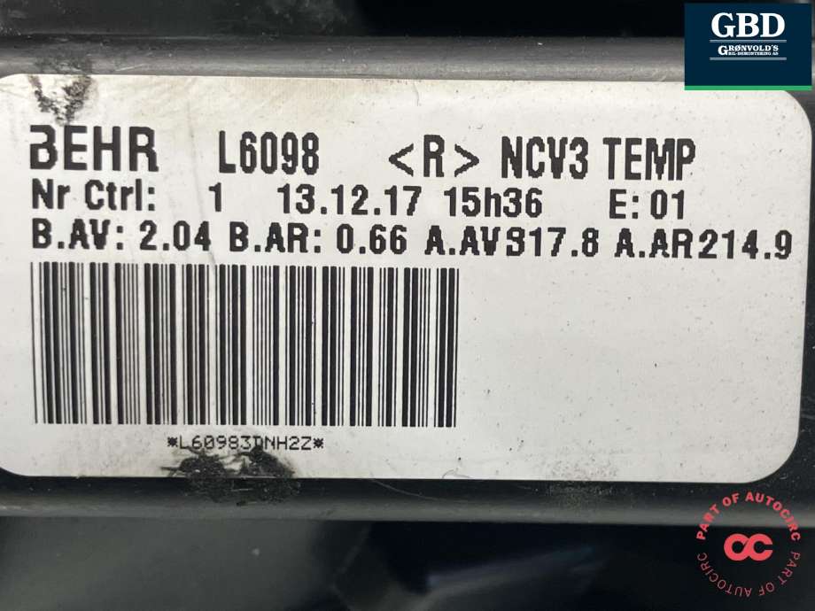 Varmeapparat motor til Mercedes Sprinter 2013-2018 (Fase 2) (906) (906) (BEHR|A 000 835 61 07|L6098|)