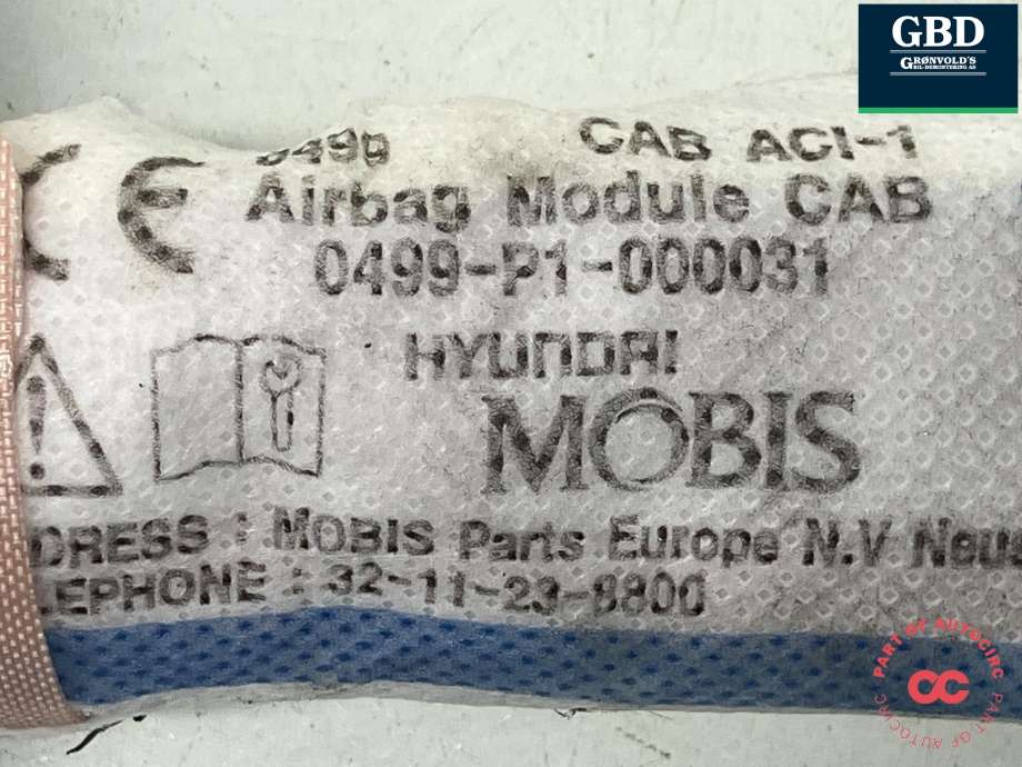 Airbag gardin venstre til Hyundai Ioniq Electric 2016-2019 (Fase 1)  (MOBIS|85010G2000|0499-P1-000031|)