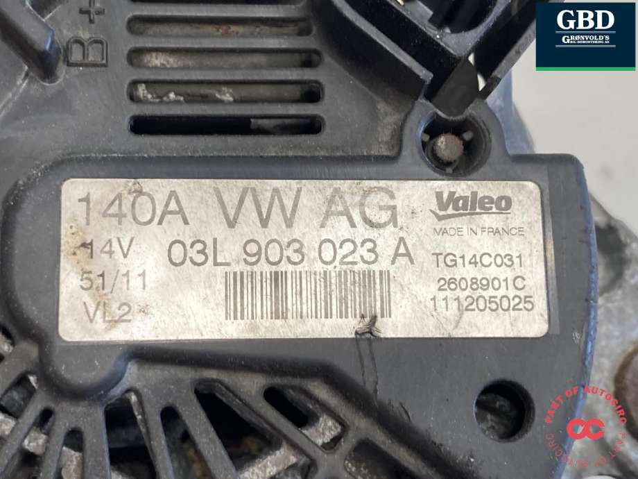 Dynamo diesel til VW Tiguan 2011-2016 (Type I, Fase 2) (03L 903 023|03L 903 023 X|03L 903 023 AX)
