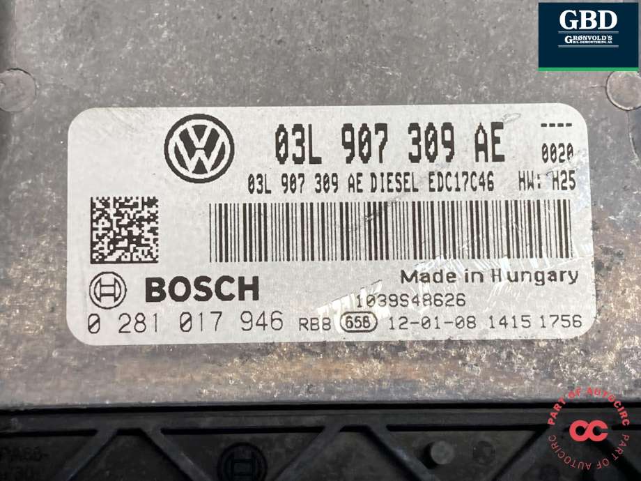 Styreenhet motor til VW Tiguan 2011-2016 (Type I, Fase 2) (03L 906 018 LK 5N0|)