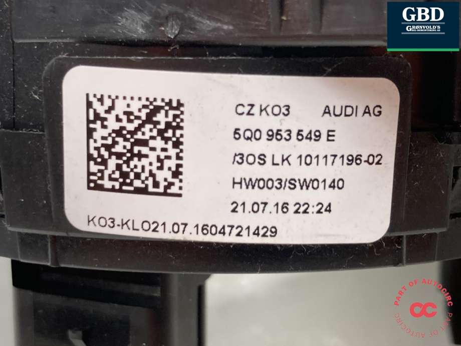 Airbag slepering til Audi A3 2016-2020 (Type III, Fase 2) (5Q0 953 549 E|)