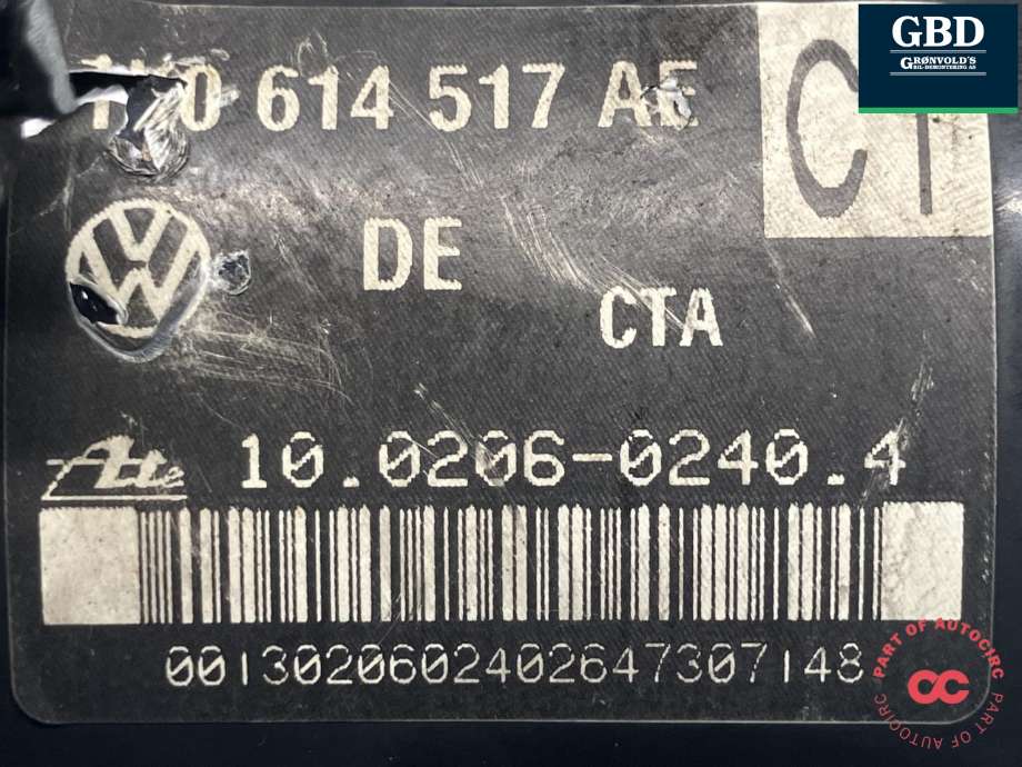 ABS sentral til VW Touran 2003-2006 (Type I, Fase 1) (ATE||1K0 614 517 AE|1K0 907 379 AC)