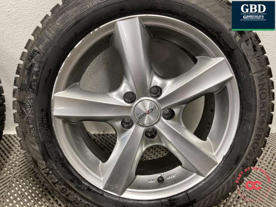 Hjulsett aluminium vinter til Ford Focus 2011-2014 (Type III, Fase 1)  (GISLAVED PIGG|NORD FROST PROD 25|205/55R16 T XL  8.3-8.7 MM|7JX16H2  ET 43)