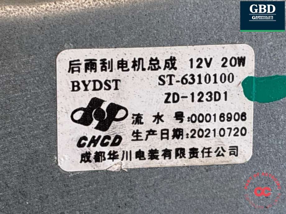 Viskermotor bakrute til BYD Tang 2020-->> (11891592-00|6310100|)