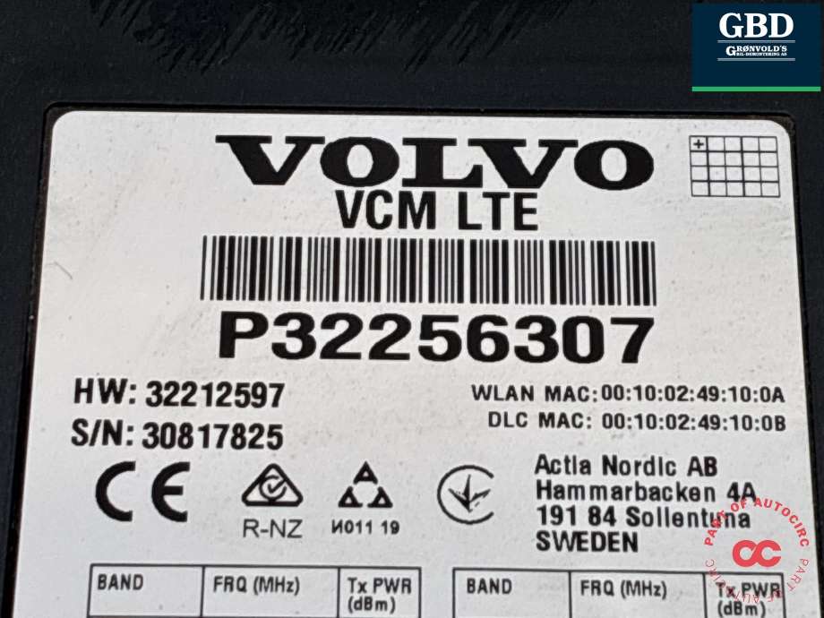 Styreenhet bluetooth til Volvo V90 / V90 CC / S90 2016-->> (|P32256307|32256307)