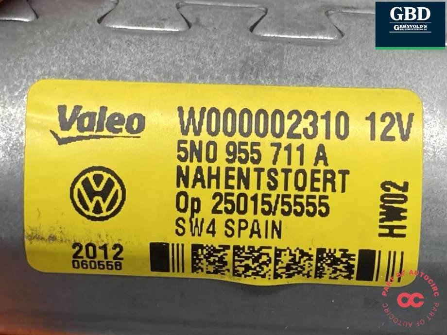 Viskermotor bakrute til VW Tiguan 2011-2016 (Type I, Fase 2)  (|5N0 955 711 A)