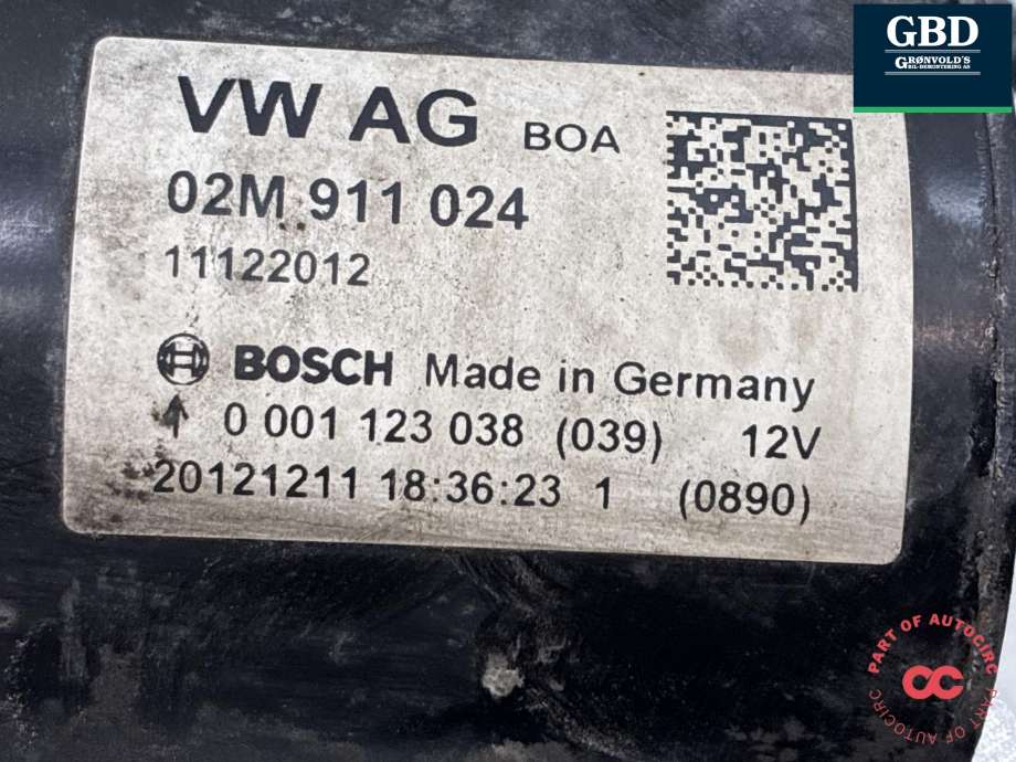 Starter diesel til Škoda Octavia 2009-2013 (Type II, Fase 2)  (02Z 911 024 H|02Z 911 024 HX|)