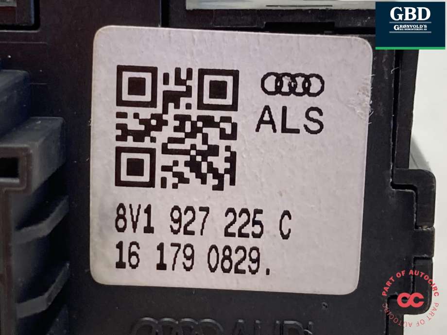Bryter elektrisk håndbrekk/parkbrems til Audi A3 2016-2020 (Type III, Fase 2) (|8V1 927 225 C)