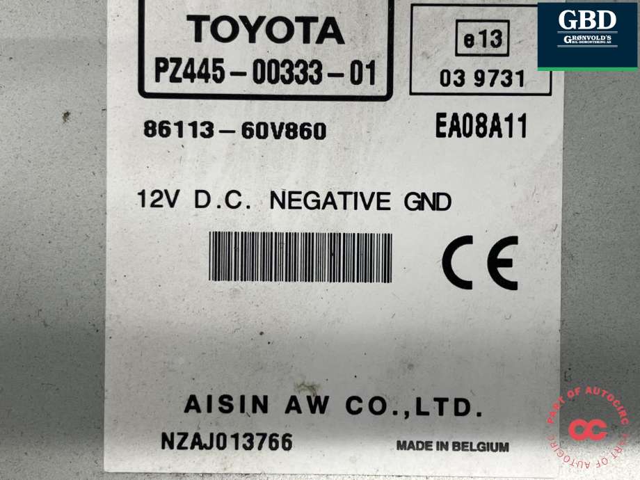 Bilstereo navigasjon til Toyota Avensis 2009-2015 (Type III, Fase 1) (8612005180|)