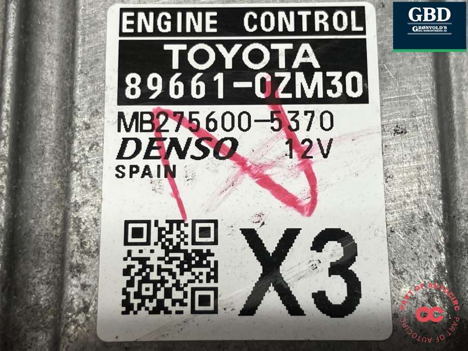 Styreenhet motor til Toyota Auris 2015-2019 (Type II, Fase 2) (DENSO||89661-0ZM30|MB275600-5370)
