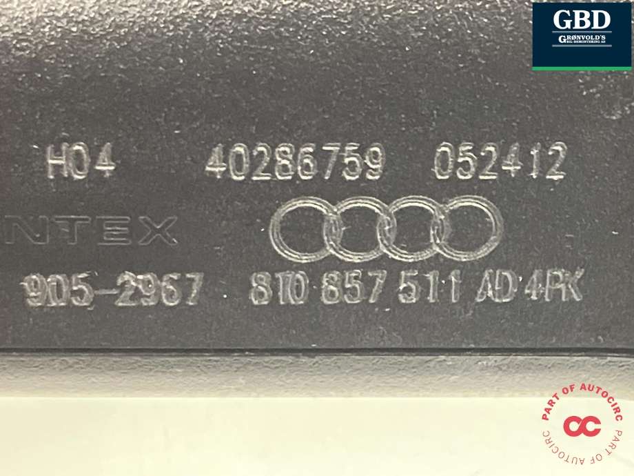 Speil innvendig til Audi A4 2007-2014 (Type IV) (B8) (B8) (GENTEX|8T0 857 511 AD 4PK|8T0 857 511 AD|905-2967)