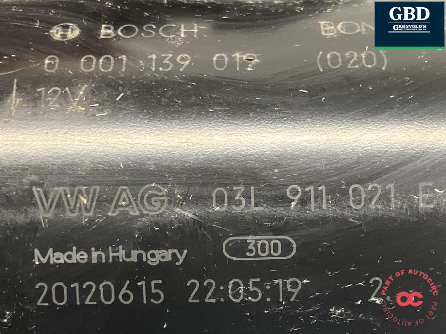 Starter diesel til Audi A4 2007-2014 (Type IV) (B8) (B8) (BOSCH||03L 911 021 E|0 001 139 019)