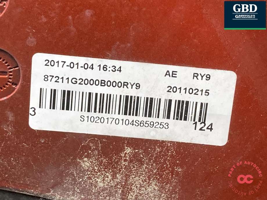 Spoiler bakluke til Hyundai Ioniq Electric 2016-2019 (Fase 1) (|87211G2000)