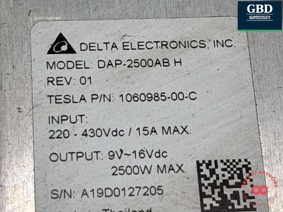 DCDC converter elbil til Tesla Model X 2016-->>  (1060985-00-C|)