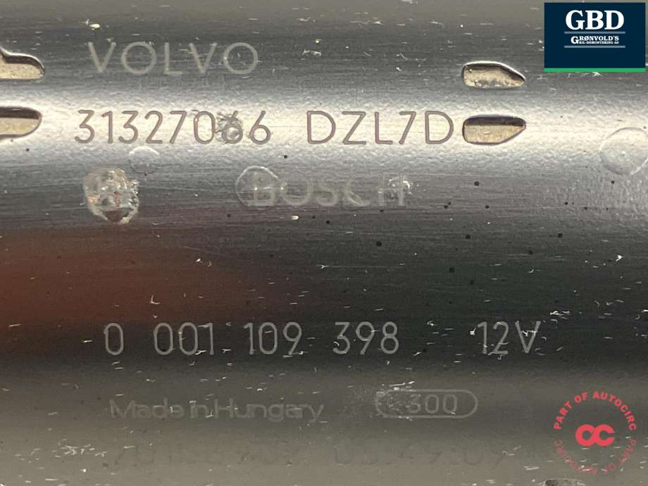 Starter diesel til Volvo V70 2007-2013 (Type III, Fase 1)  (BOSCH|36001408|31327066|0 001 109 398)