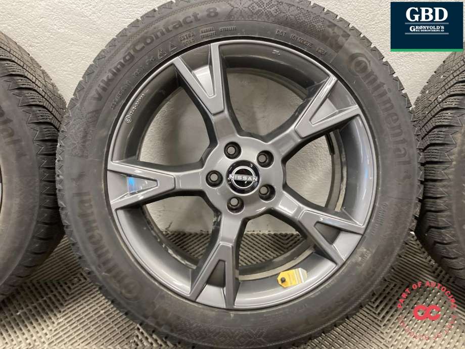 Hjulsett aluminium vinter til Nissan Ariya 2022-->>  (CONTINENTAL VIKING|CONTACT 8  PIGGFRI|235/55R19 PROD 24  4.8-6 MM|7|5JX19  ET 40)