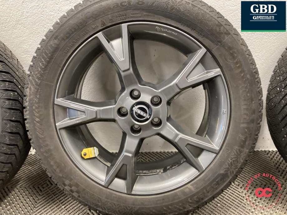 Hjulsett aluminium vinter til Nissan Ariya 2022-->>  (CONTINENTAL VIKING|CONTACT 8  PIGGFRI|235/55R19 PROD 24  4.8-6 MM|7|5JX19  ET 40)