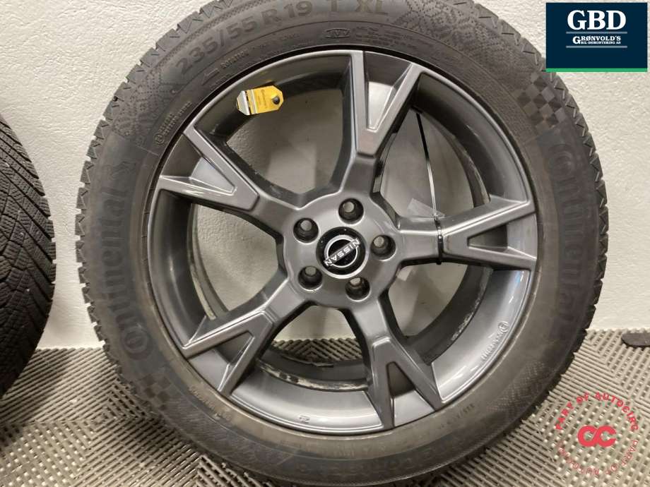 Hjulsett aluminium vinter til Nissan Ariya 2022-->>  (CONTINENTAL VIKING|CONTACT 8  PIGGFRI|235/55R19 PROD 24  4.8-6 MM|7|5JX19  ET 40)