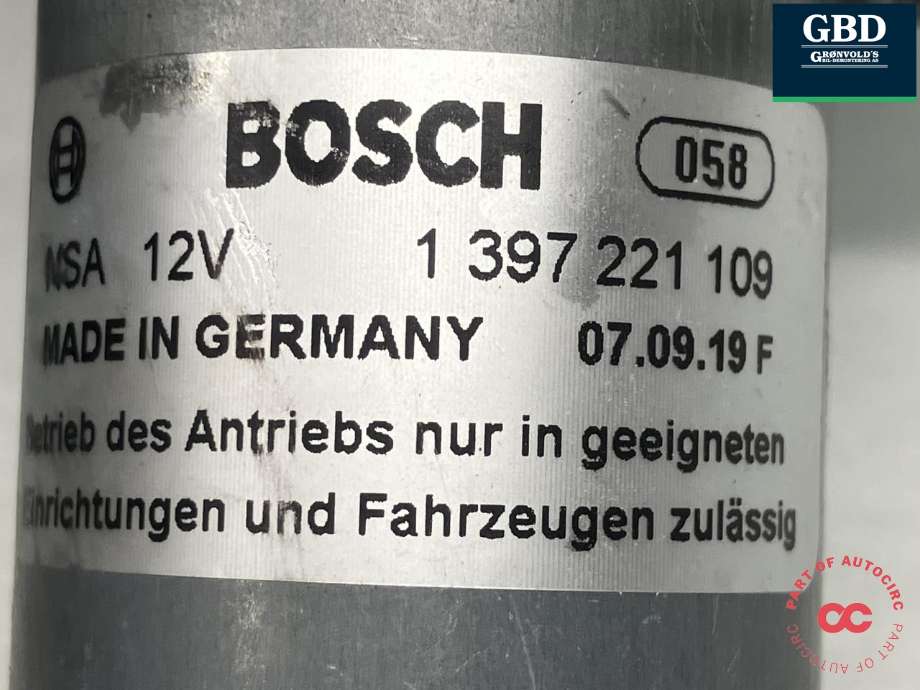 Baklukeåpner motor til Audi A4 2020-->> (Type V, Fase 2) (B9) (B9) (BOSCH|8W9 827 851 D|0 390 204 155|)