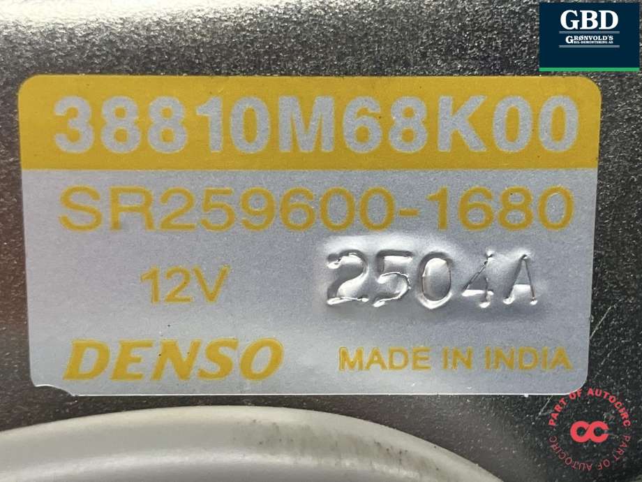 Viskermotor bakrute til Suzuki Alto 2010-2016  (DENSO|38810M68K00-000|38810M68K00|SR259600-1680)
