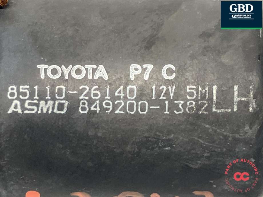Viskermotor frontrute til Toyota Hiace 2007-2012 (Fase 3)  (ASMO|8511026140|849200-1382|)