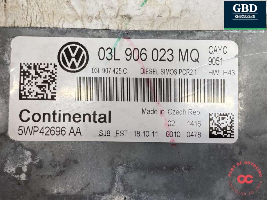 Styreenhet motor til VW Golf VI 2008-2012 (03L 906 023 MQ|)