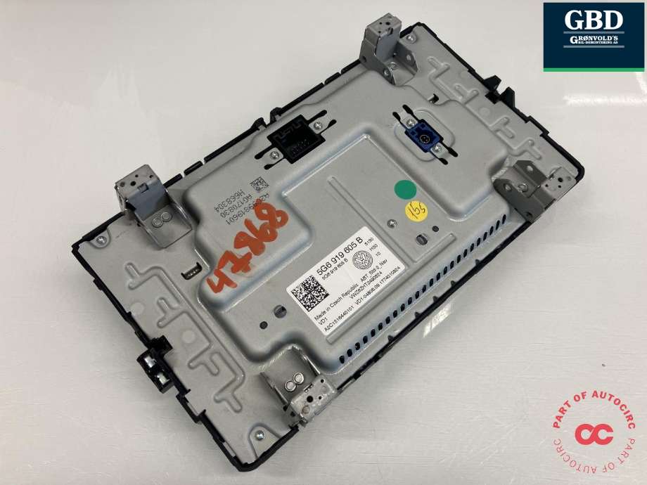 Bilstereo navigasjon skjerm til VW Passat 2015-2019 (Fase 1) (B8) (B8) (|5G6 919 605 B|A2C1516440101)