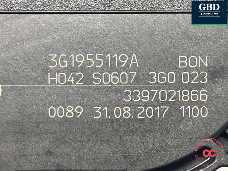 Viskermotor frontrute komplett m/overføring til VW Passat 2015-2019 (Fase 1) (B8) (B8) (BOSCH||3G1 955 023 C|3G1 955 119 A)
