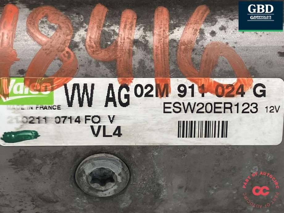 Starter diesel til VW Passat 2011-2015 (B7) (B7) (02M 911 024 C|02M 911 024 CX|)