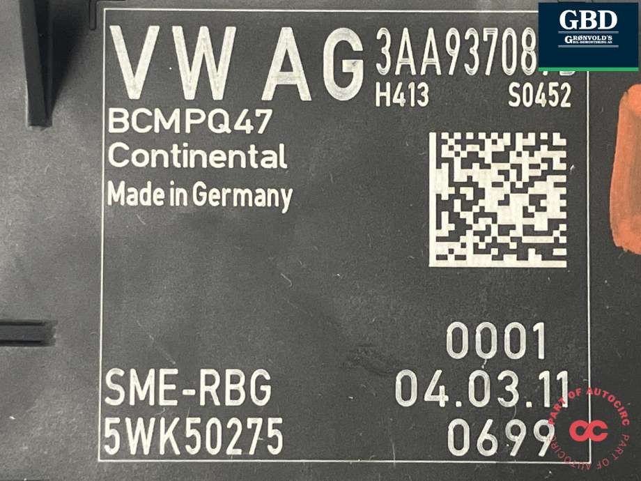 Styreenhet comfort (BCM) til VW Passat 2011-2015 (B7) (B7) (3AA 959 433 F  Z00|3AA 959 433 B  Z00|)