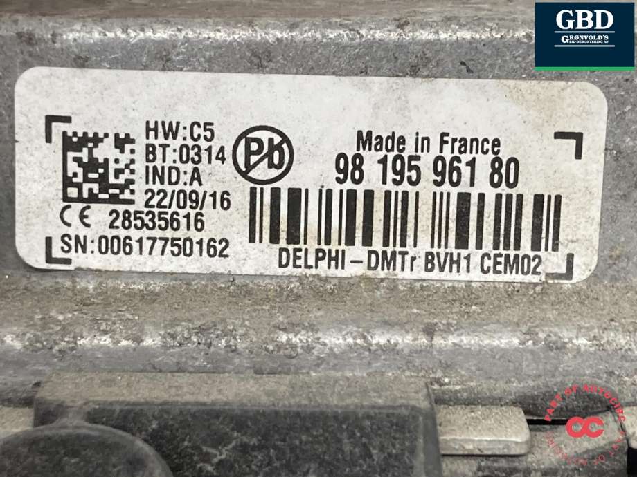 Styreenhet tenning til Peugeot 2008 2013-2019 (Type I)  (98 195 961 80|)