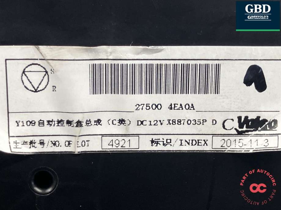 Varmeapparat betjening til Nissan X-Trail 2014-2022 (T32) (T32) (VALEO||27500-4EA0A)