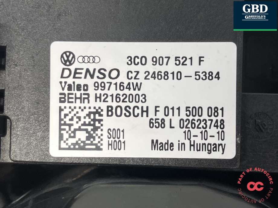 Varmeapparat motor til VW Golf VI 2008-2012  (VALEO|1K1 820 015 J|3C0 907 521 F|)