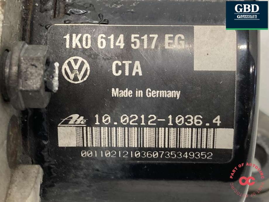 ABS sentral til VW Caddy 2010-2015 (Type III, Fase 2)  (1K0 614 517 EG|1K0 614 517 EG BEF|)