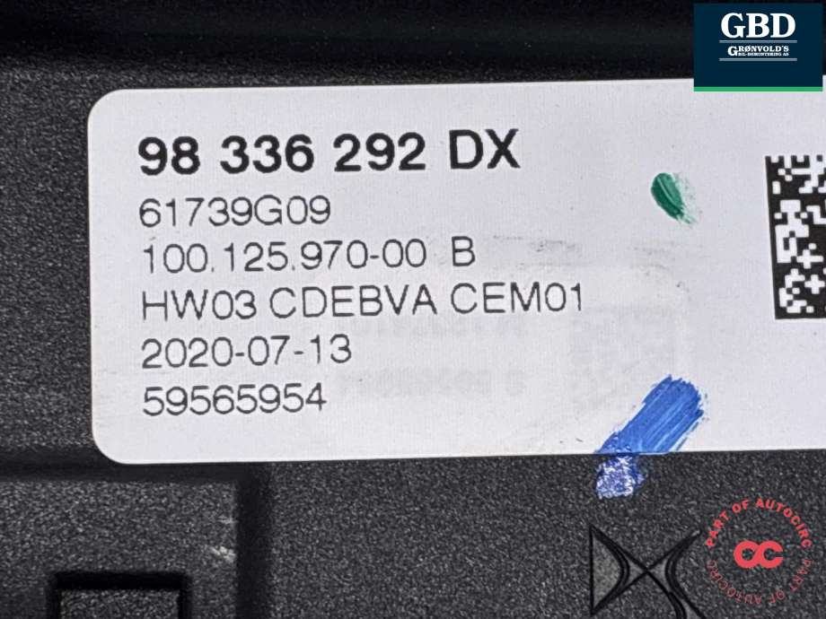 Girstang/girvelger automat til DS DS7 Crossback 2018-->> (|98 336 292 DX)