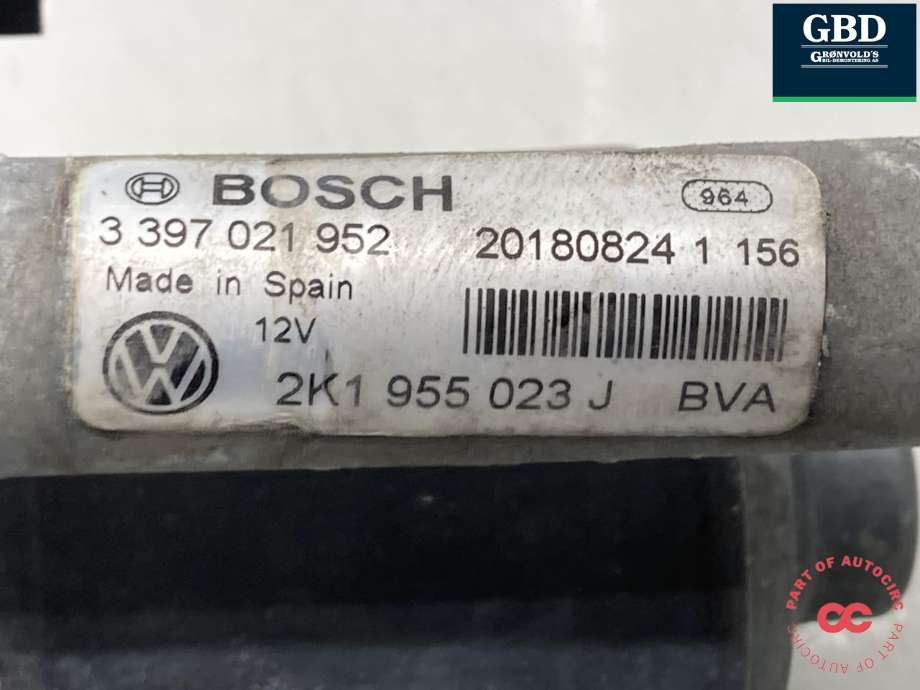 Viskermotor frontrute komplett m/overføring til VW Caddy 2015-2020 (Type III, Fase 3)  