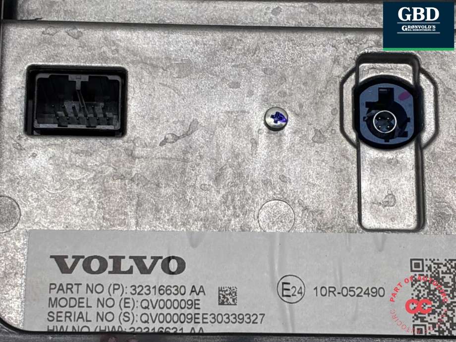 Bilstereo navigasjon betjeningspanel til Volvo XC40 2018-2024 (32316630|)