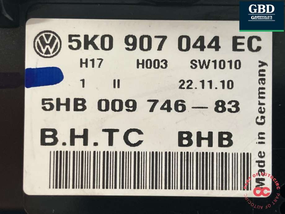 Varmeapparat betjening til VW Golf VI 2008-2012  (5K0 907 044 EC|5HB 009 746-83|)