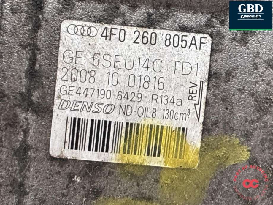 Aircondition kompressor til Audi A6 2008-2011 (Type III, Fase 2) (C6) (C6)
