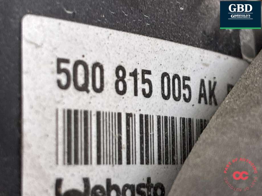 Dieselvarmer til Škoda Karoq 2017-->>  (5WA 815 007 E|5Q0 898 008 K|)