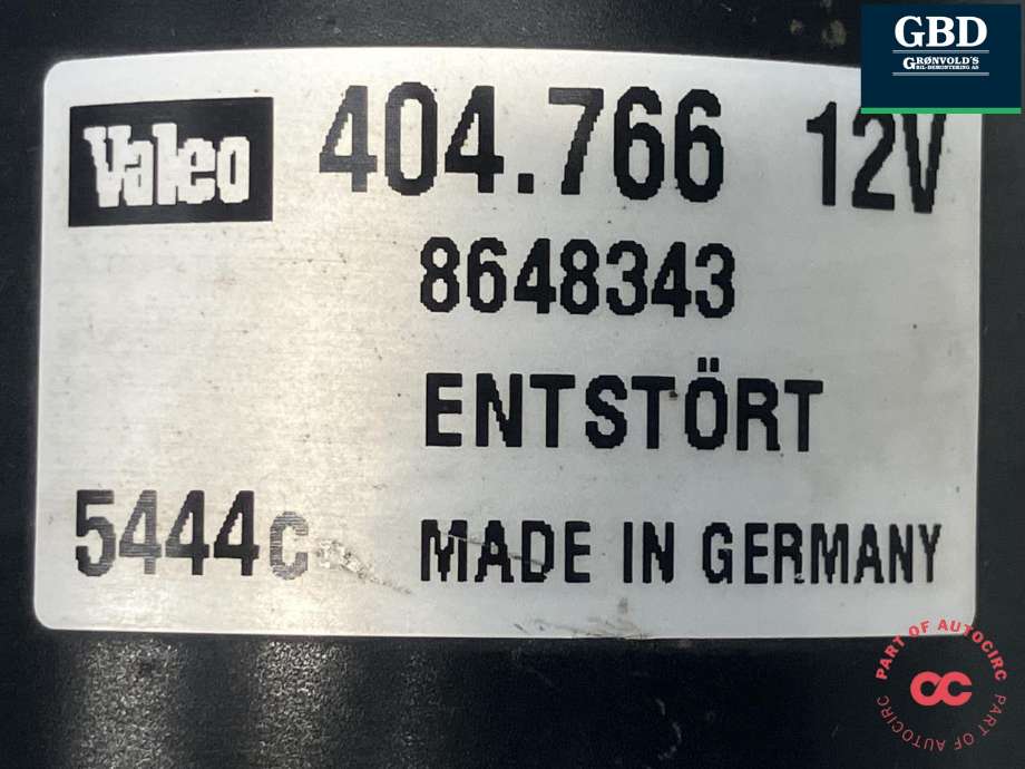 Viskermotor frontrute til Volvo XC90 2002-2006 (Type I, Fase 1)  (VALEO|8648343|404.766|)