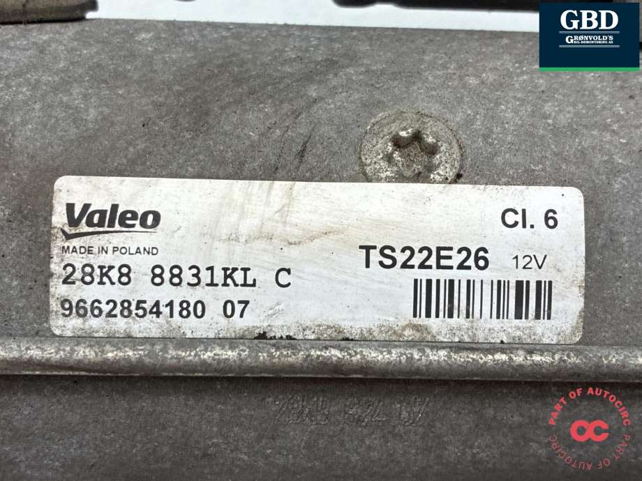 Starter diesel til Peugeot Partner 2019-->> (Type III)  (28K8 8831KL C| TS22E26|9662854180|)