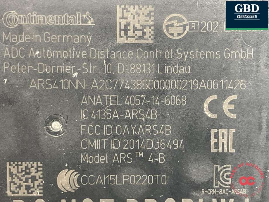 Sensor radar til Nissan Qashqai 2014-2021 (Type II) (4057-14-6068|)