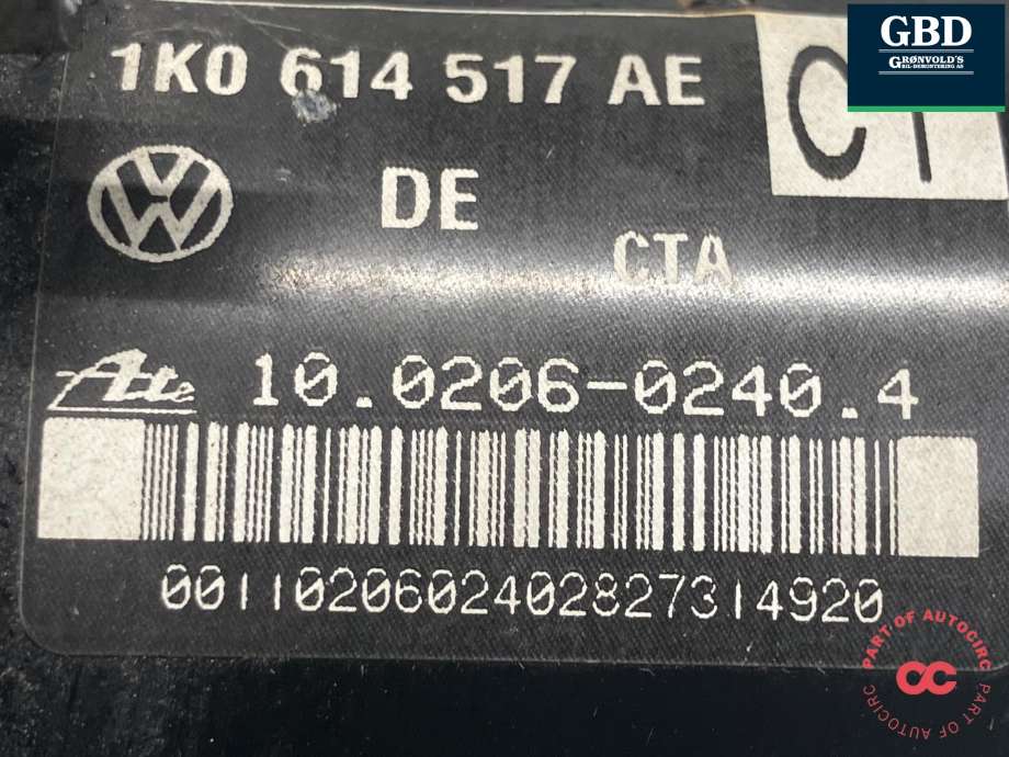 ABS sentral til VW Touran 2007-2010 (Type I, Fase 2) (ATE|1K0 907 379 AC|1K0 614 517 AE|)