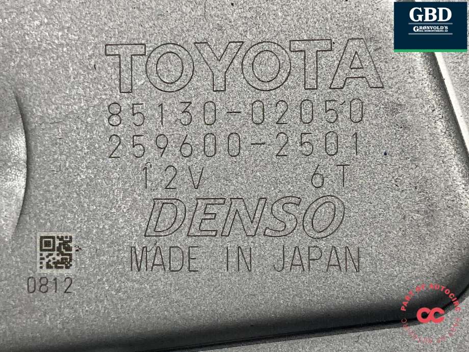 Viskermotor bakrute til Toyota Auris 2015-2019 (Type II, Fase 2) (DENSO|85130-02050|259600-2501|)
