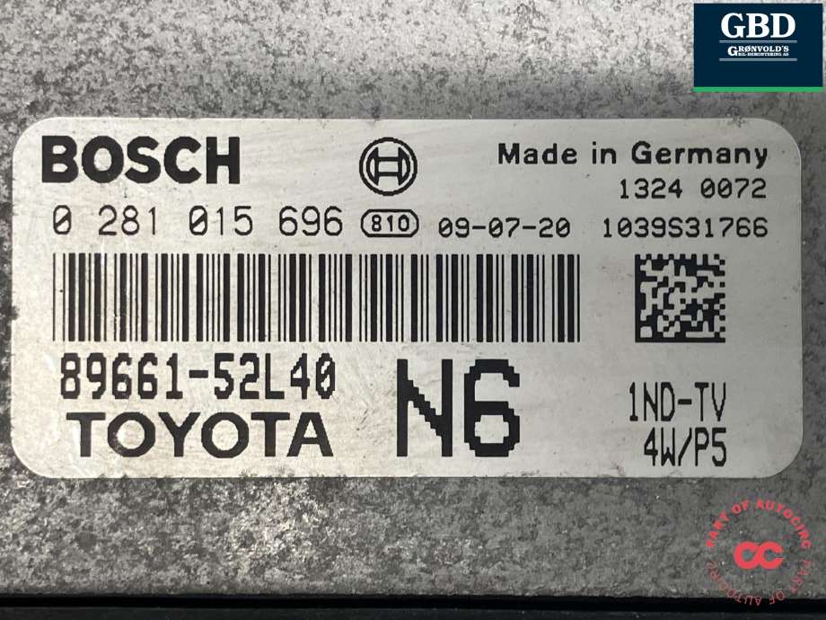 Styreenhet motor til Toyota Urban Cruiser 2009-2014 (BOSCH|89661-52L40|0 281 015 696|)