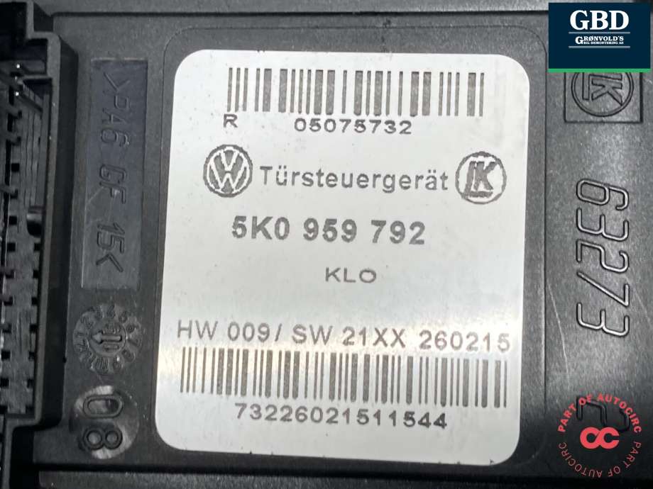 Ruteheis, kun motor, høyre foran til VW Caddy 2010-2015 (Type III, Fase 2) (1T0959702R|)